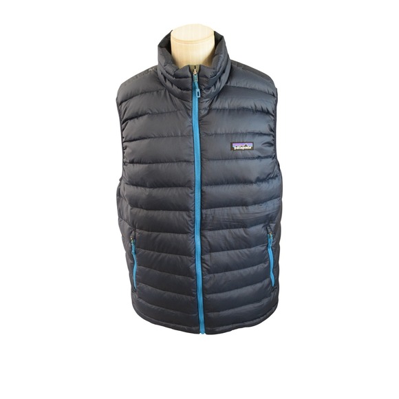 Patagonia Down Sweater Vest Medium Navy Blue Full Zip Puffer Insulated